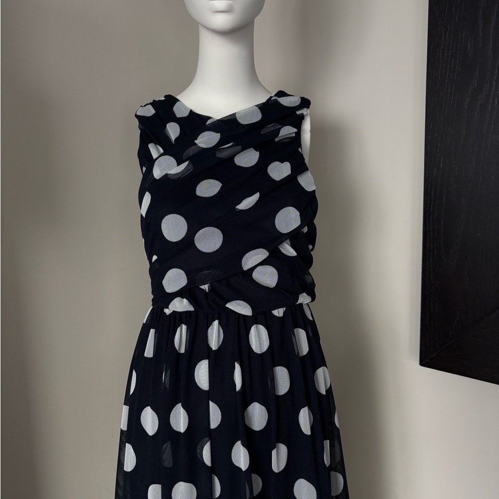 ASOS Black and White Polka Dot Midi Dress